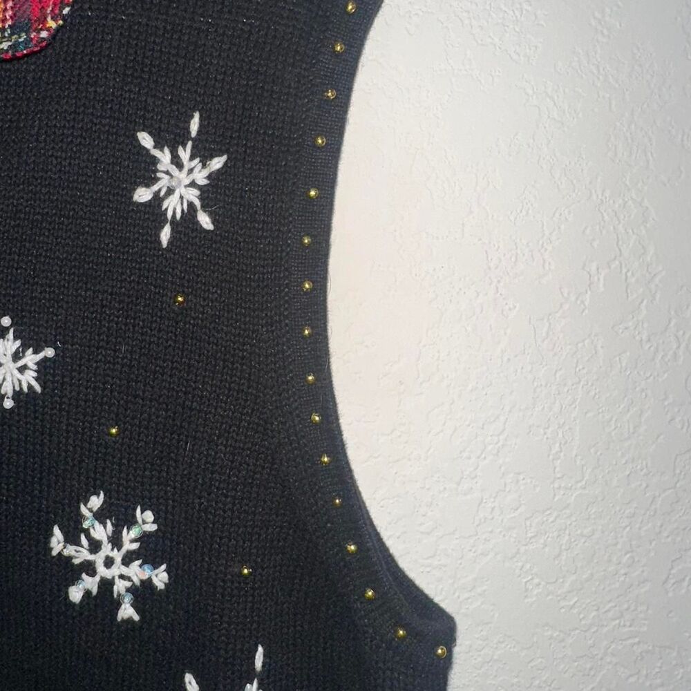 Vintage Hampshire Studio SNOWman Winter Christmas vest. 1X - Picture 3 of 5